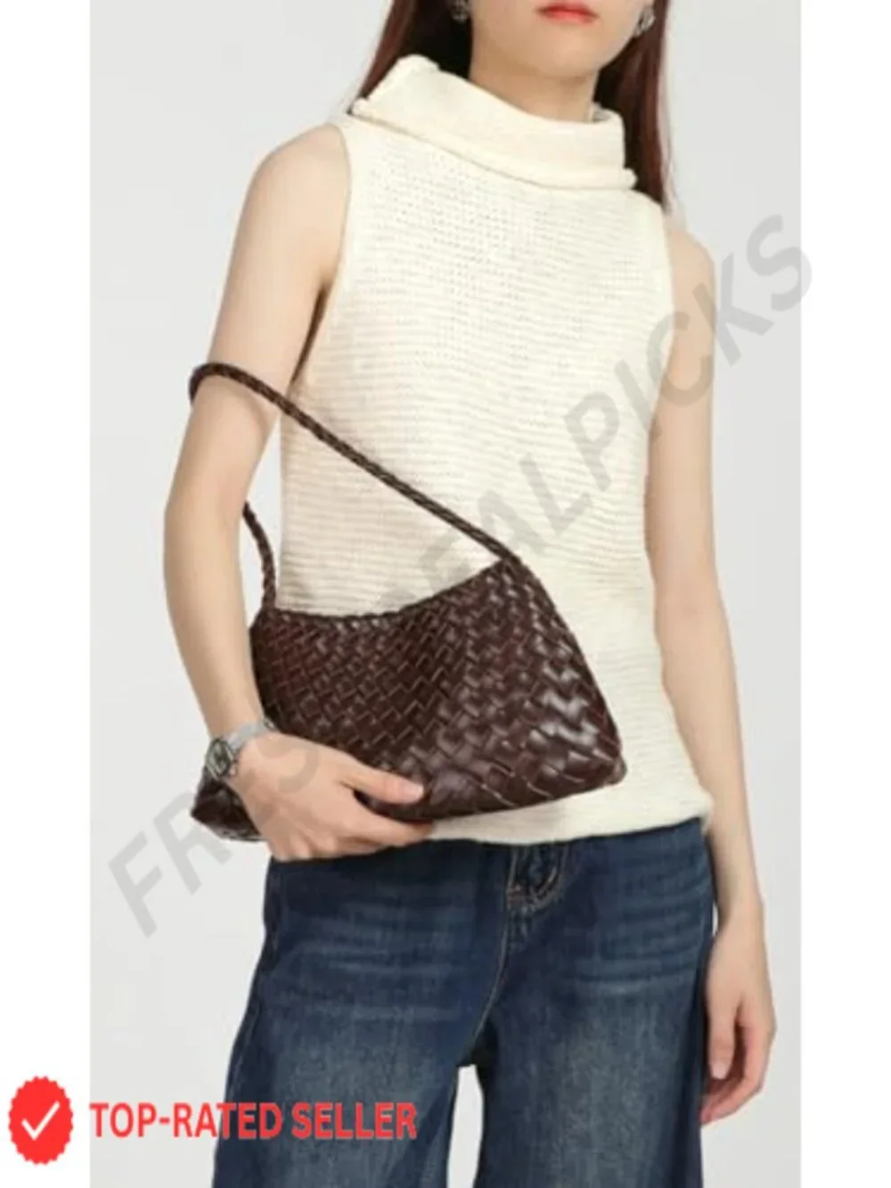 Woven Hobo Bags Women Trendy Suede Bucket Purse Shoulder Bag Tote Handbag